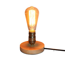 Load image into Gallery viewer, Wooden Aluminum Table Lamp  Retro 110V/220V Dimmable Night Light