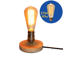 Load image into Gallery viewer, Wooden Aluminum Table Lamp  Retro 110V/220V Dimmable Night Light