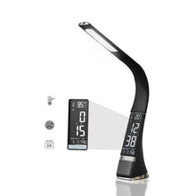 Load image into Gallery viewer, Woodpow Elegant Leather Texture Office LED Desk Lamp with LCD Display Alarm Clock/Calendar For Work Study