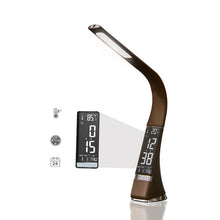 Load image into Gallery viewer, Woodpow Elegant Leather Texture Office LED Desk Lamp with LCD Display Alarm Clock/Calendar For Work Study